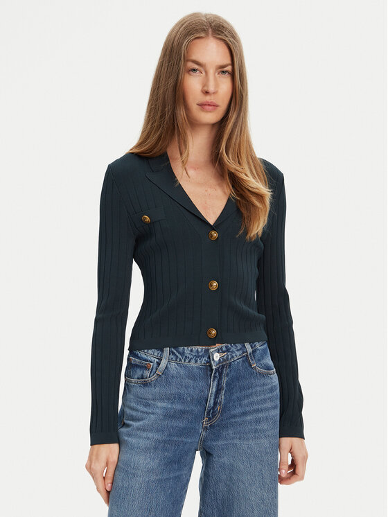 Guess Kardigan W5YR11 Z0130 Zielony Regular Fit