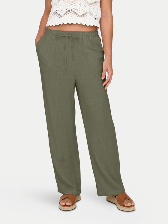 ONLY Spodnie materiałowe Siesta 15322263 Zielony Straight Fit