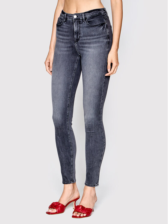 Guess Jeansy W2YA46 D4PZ2 Szary Skinny Fit