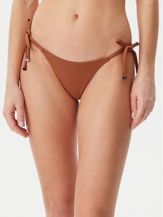 Calvin Klein Swimwear Dół od bikini KW0KW02704 Brązowy
