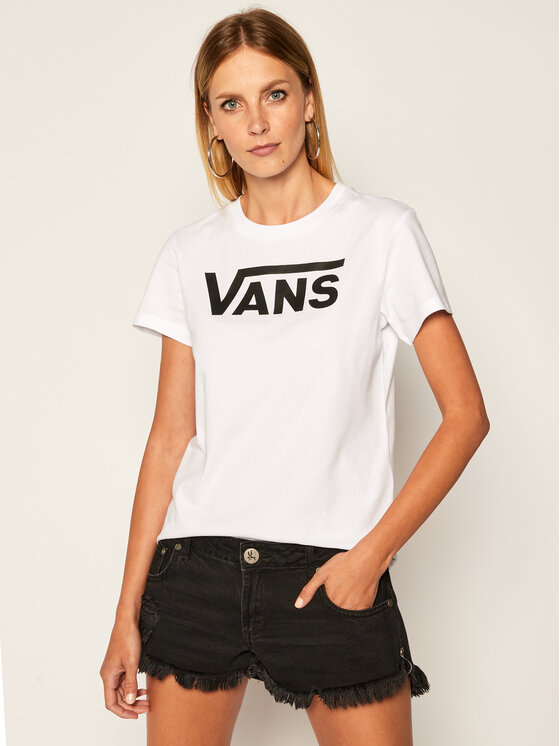 Vans T-Shirt Wm Flying V Crew Tee VN0A3UP4 Biały Regular Fit