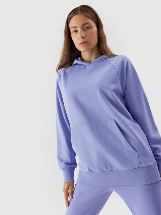 4F Bluza 4FAW23TSWSF0725 Niebieski Regular Fit