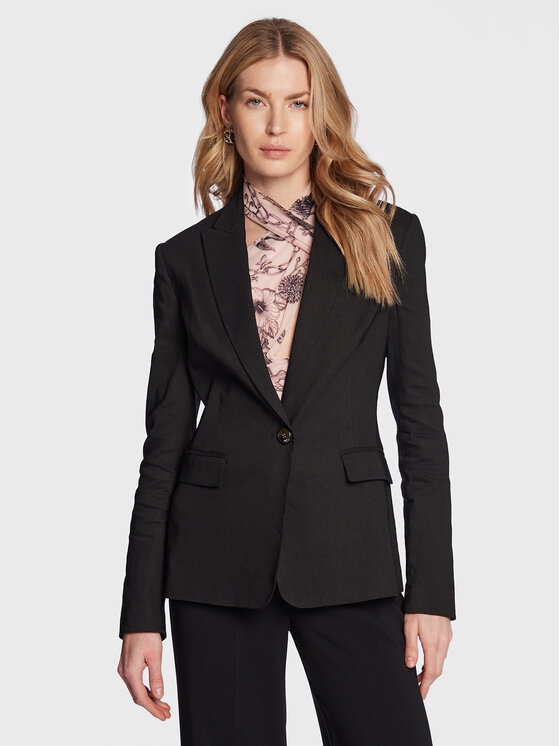 Pinko Marynarka Equilibrato 100987 A0IM Czarny Slim Fit