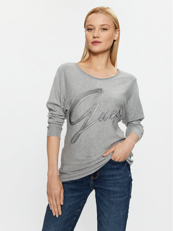 Guess Sweter W3BR25 Z2NQ2 Szary Regular Fit
