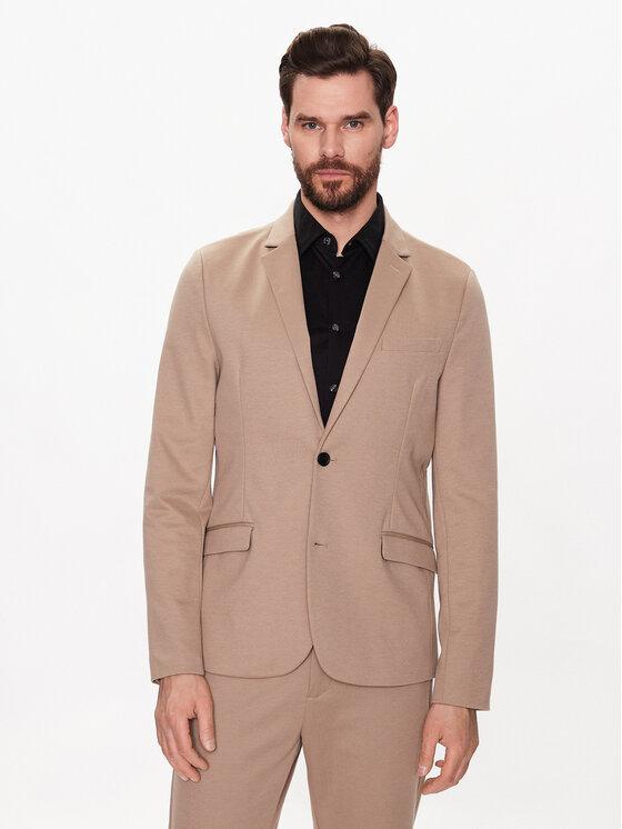 Lindbergh Marynarka 30-32035 Beżowy Slim Fit