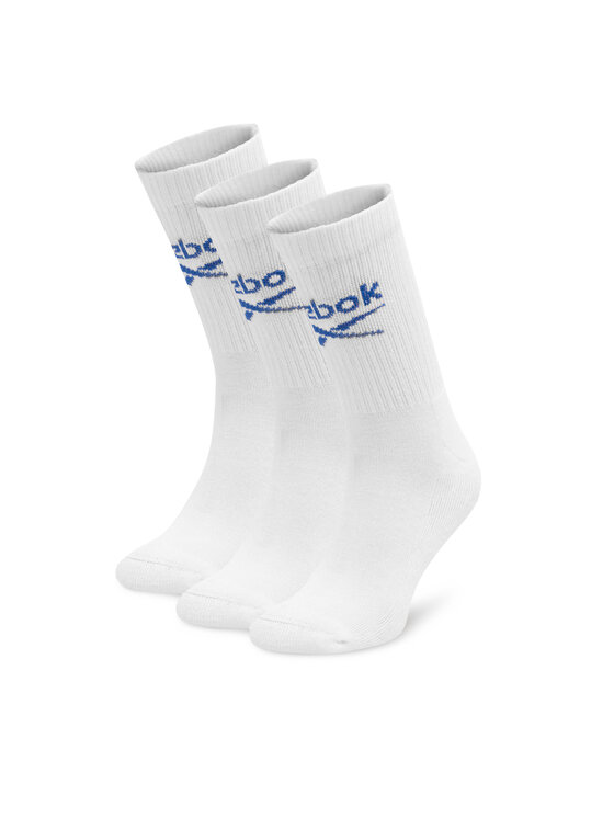 Reebok Zestaw 3 par wysokich skarpet unisex R0258-SS24 (3-pack) Biały