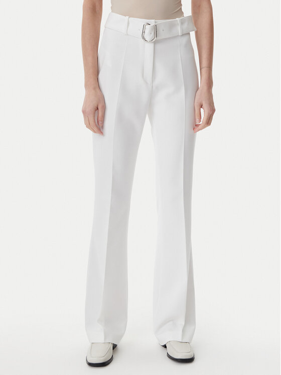 HUGO Spodnie materiałowe 50537602 Biały Flare Fit