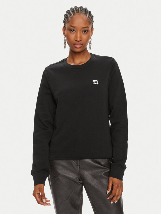KARL LAGERFELD Bluza Ikonik 2.0 245W1810 Czarny Regular Fit