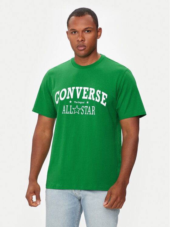 Converse T-Shirt M Retro Chuck Vintage Tee 10026458-A01 Zielony Regular Fit