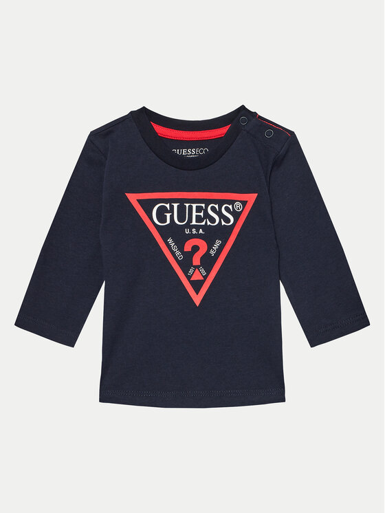 Guess Bluzka N84I24 K8HM0 Granatowy Regular Fit