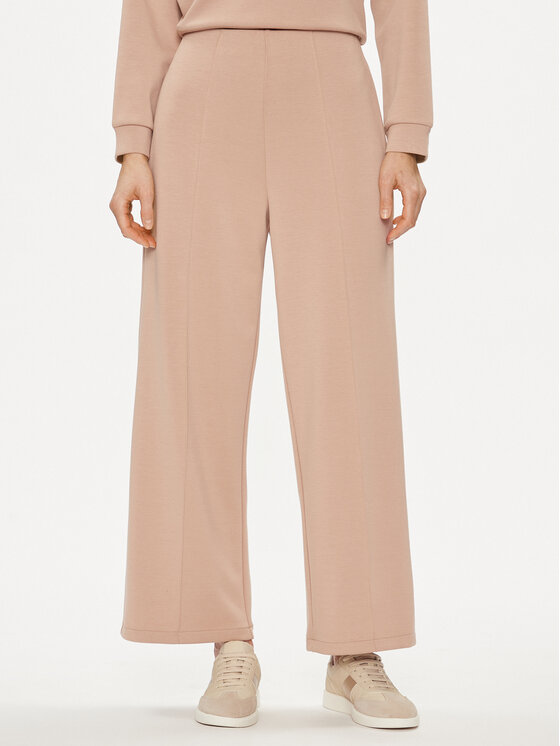 United Colors Of Benetton Spodnie dzianinowe 3UNN3F03B Beżowy Relaxed Fit