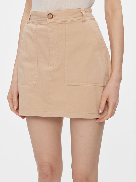 Pepe Jeans Spódnica mini Becky PL901091 Beżowy Slim Fit