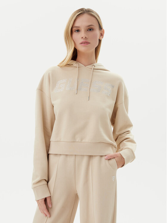 Guess Bluza V5GQ09 KCRP0 Beżowy Relaxed Fit