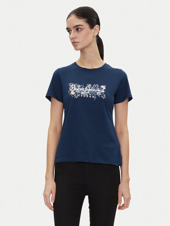 Pepe Jeans T-Shirt Rosalind PL506034 Granatowy Regular Fit
