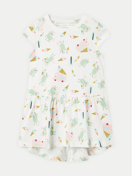 NAME IT Sukienka codzienna Vigga 13215107 Biały Regular Fit