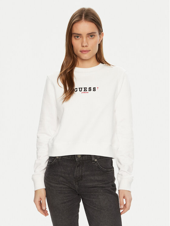 Guess Jeans Bluza W5RQ28 K68I4 Biały Regular Fit