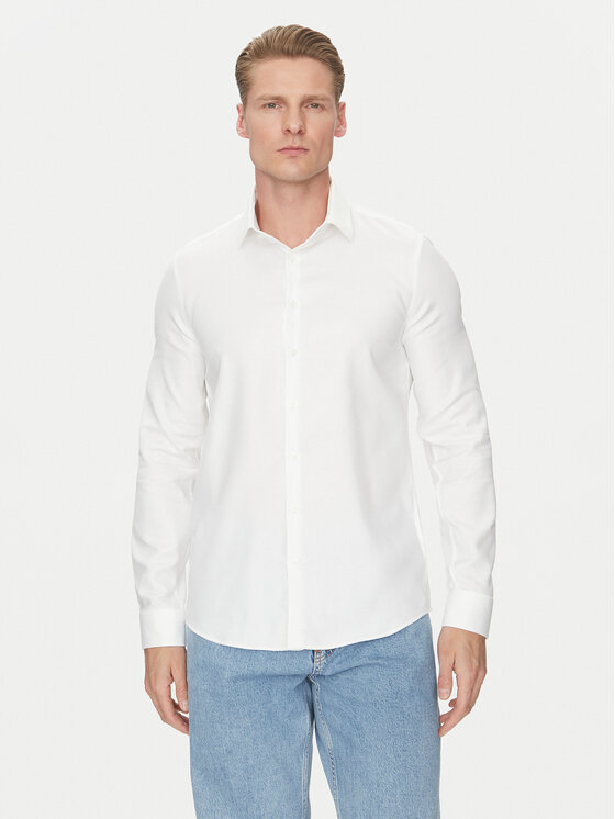 Calvin Klein Koszula K10K114316 Biały Slim Fit