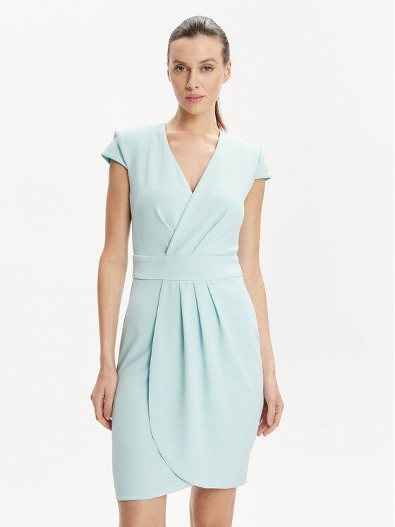 Rinascimento Sukienka koktajlowa CFC0117720003 Turkusowy Regular Fit