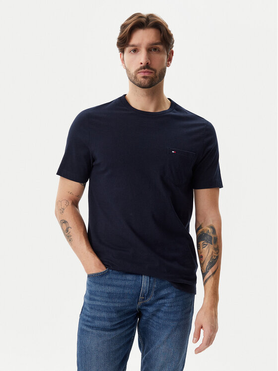 Tommy Hilfiger T-Shirt Essential MW0MW37283 Granatowy Regular Fit