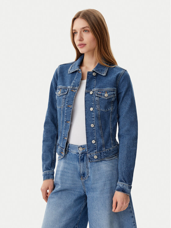 Tommy Jeans Kurtka jeansowa Vivianne DW0DW20120 Niebieski Slim Fit