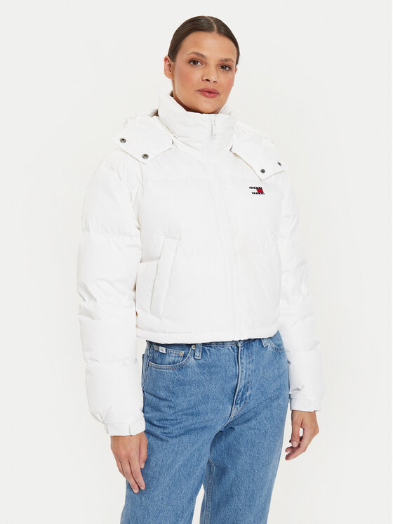 Tommy Jeans Kurtka puchowa Alaska DW0DW18609 Biały Cropped Fit