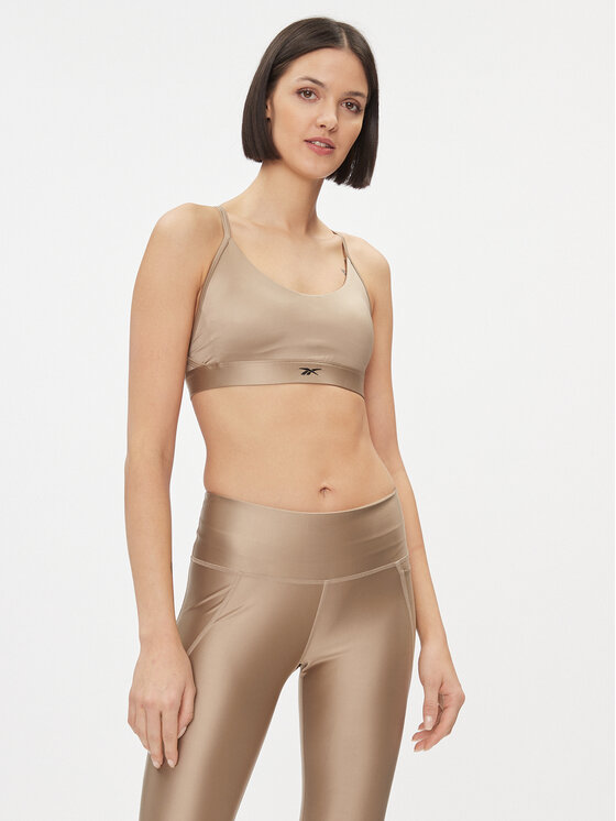 Reebok Biustonosz sportowy Holiday Lux IL4589 Beżowy