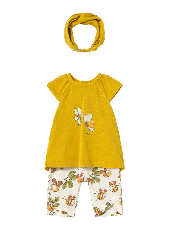 Mayoral Komplet t-shirt i legginsy 1763 Żółty Regular Fit