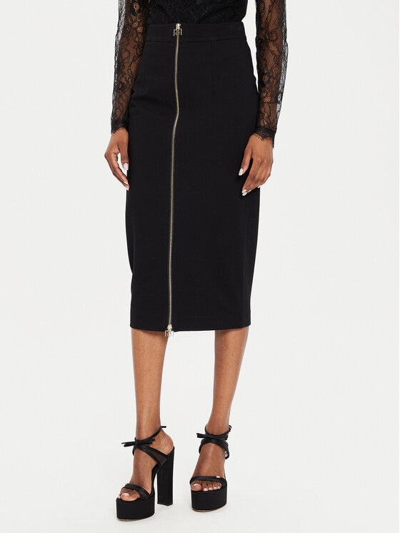 Rinascimento Spódnica ołówkowa CFC0119884003 Czarny Slim Fit