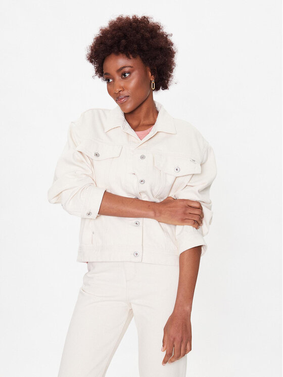 Mustang Kurtka jeansowa Luise 1013493 Écru Regular Fit