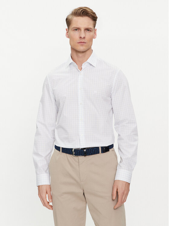 Calvin Klein Koszula K10K112303 Biały Fitted Fit