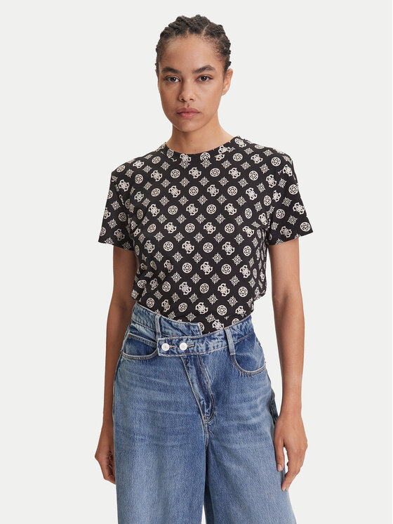 Guess T-Shirt V5YI04 I3Z14 Czarny Regular Fit