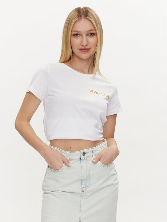 Noisy May T-Shirt Sun 27030257 Biały Oversize