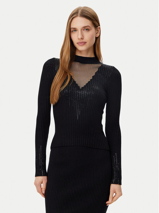 Guess Sweter W5RR15 Z2Y50 Czarny Regular Fit