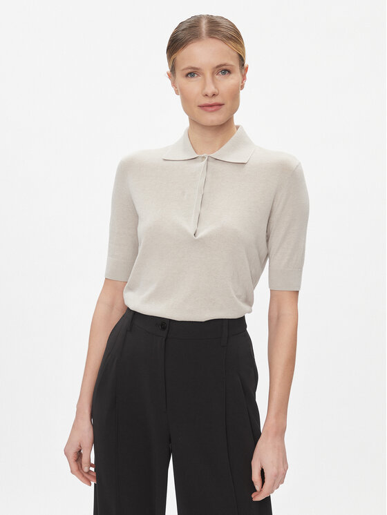 Calvin Klein Polo K20K206915 Beżowy Slim Fit