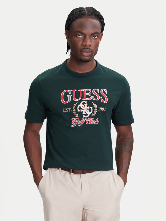 Guess T-Shirt M5YI22 K8FQ4 Zielony Regular Fit