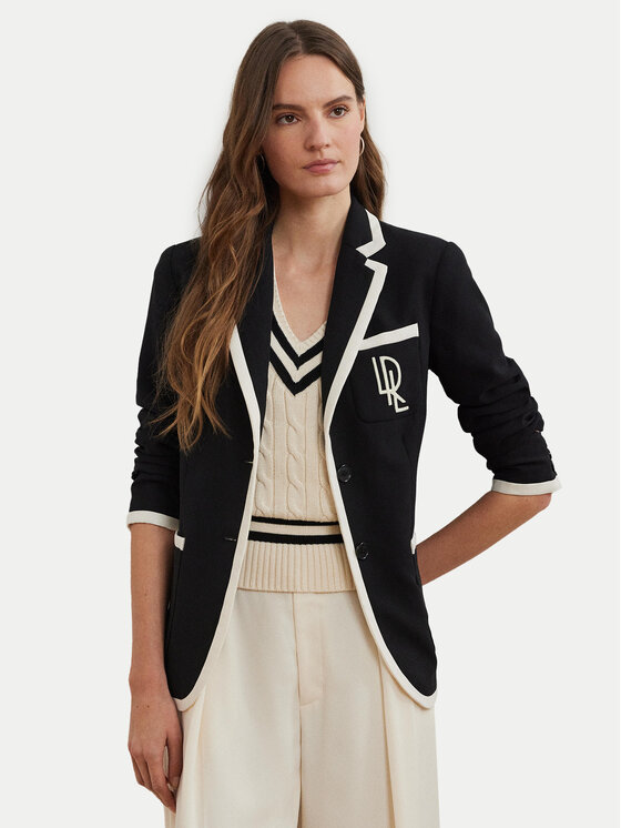 LAUREN RALPH LAUREN Marynarka 200936101002 Czarny Straight Fit