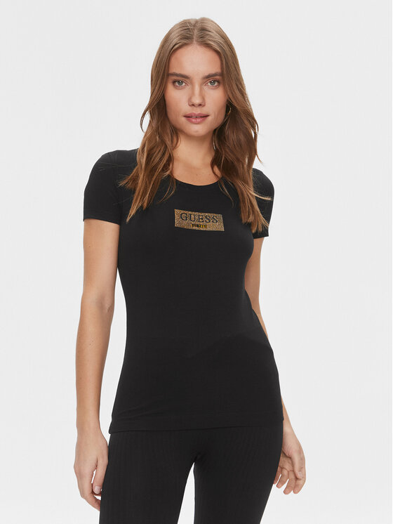 Guess T-Shirt W4RI33 J1314 Czarny Slim Fit