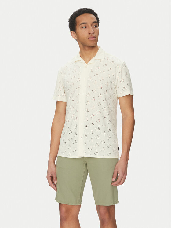 INDICODE Koszula Injerry 20-612 Écru Regular Fit