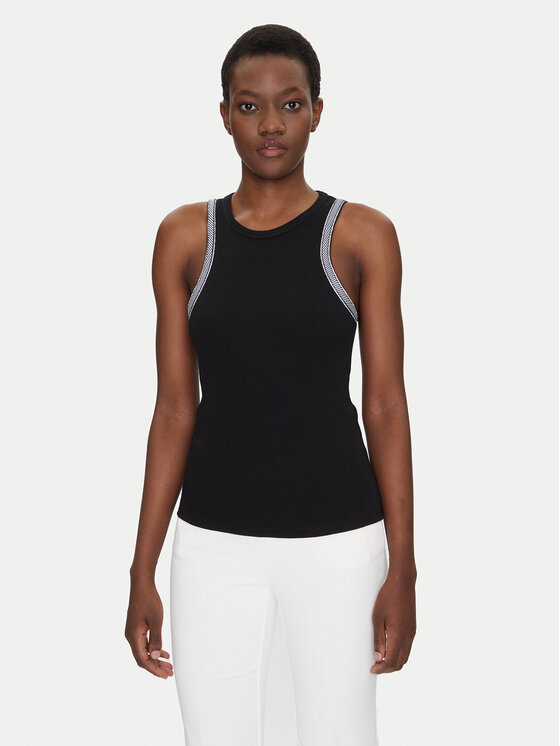 Fracomina Top FS25ST2009J401R9 Czarny Slim Fit