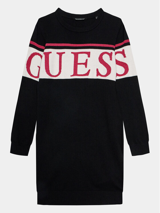 Guess Sukienka dzianinowa J3BK16 Z38B0 Czarny Regular Fit