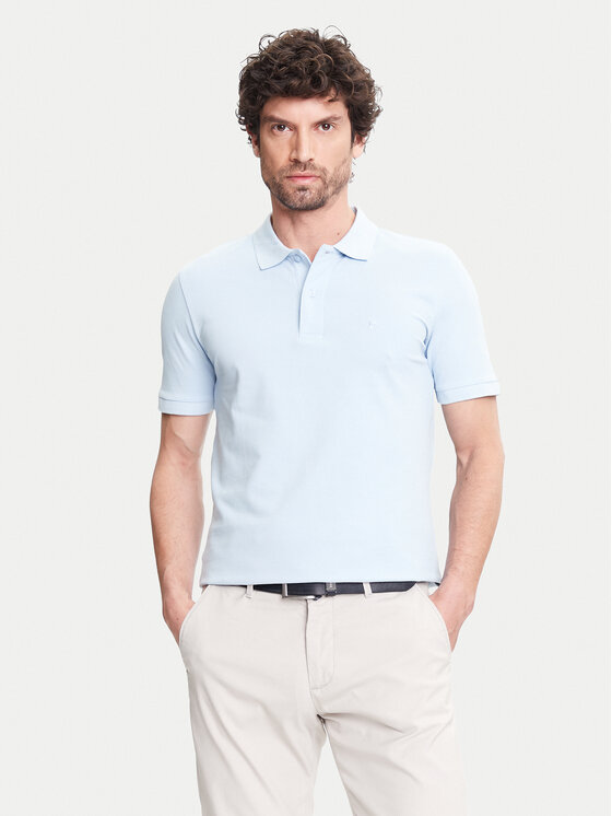 Pierre Cardin Polo C5 21354.2110 Błękitny Regular Fit