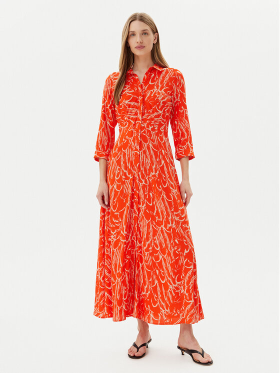 YAS Sukienka koszulowa Savanna 26022663 Pomarańczowy Loose Fit
