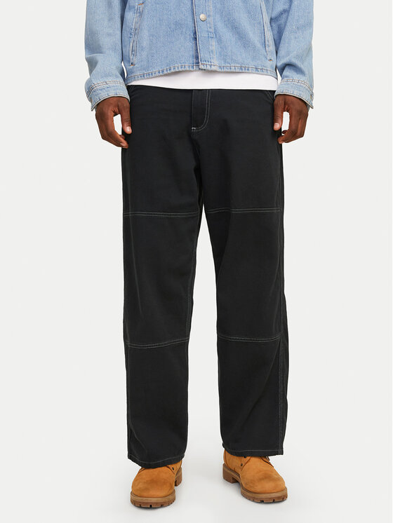 Jack&Jones Spodnie materiałowe Owen 12273515 Czarny Baggy Fit