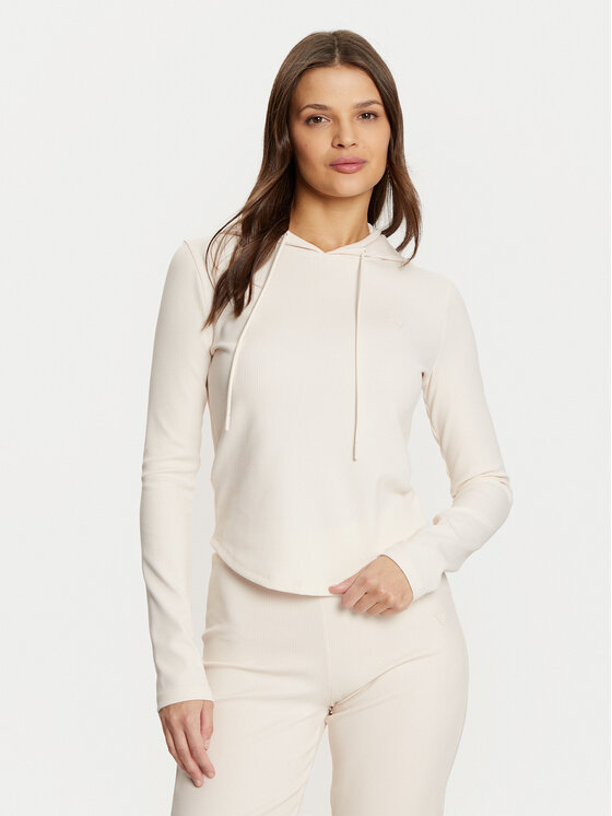 Guess Bluza V5RQ06 KCLH0 Écru Regular Fit