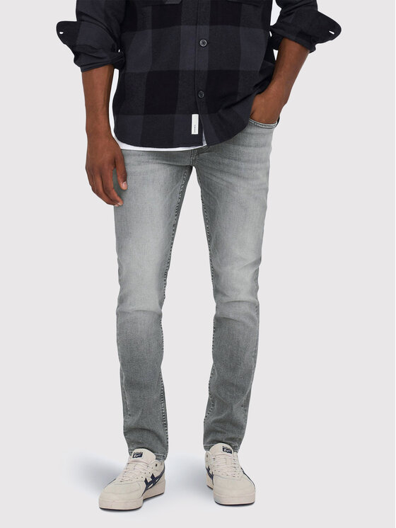 Only & Sons Jeansy Loom 22023227 Szary Slim Fit
