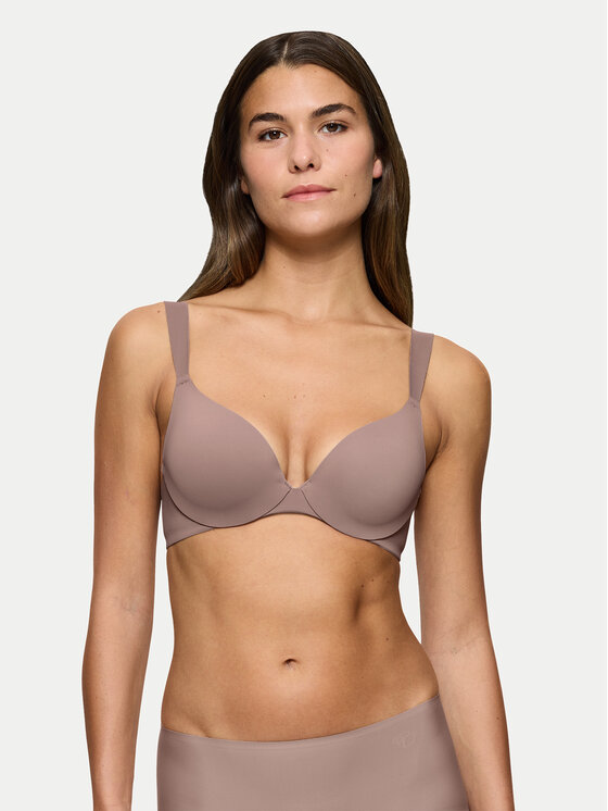 Triumph Biustonosz z fiszbiną Make-Up Illusion 10217848 Brązowy