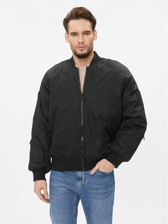Calvin Klein Jeans Kurtka bomber J30J324070 Czarny Relaxed Fit