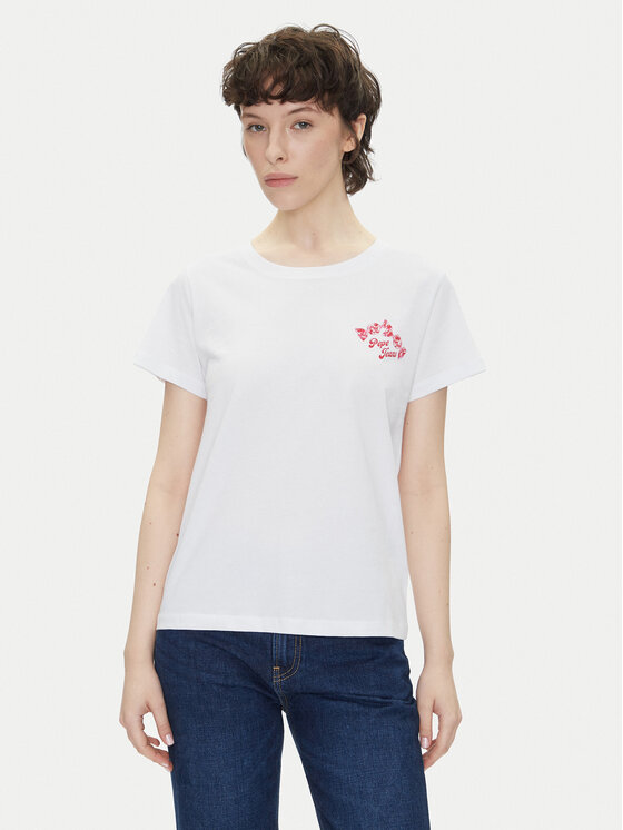 Pepe Jeans T-Shirt Rosey PL506070 Biały Regular Fit
