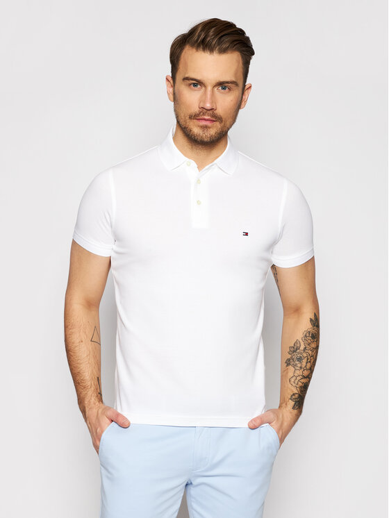 Tommy Hilfiger Polo 1985 MW0MW17771 Biały Slim Fit