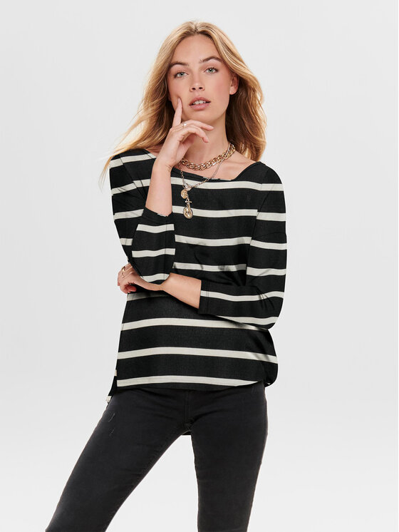 ONLY Bluzka 15144286 Czarny Loose Fit